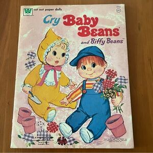 ADORABLE 1970’s CRY BABY AND BIFFY BEANS PAPER DOLLS SER - UNCUT